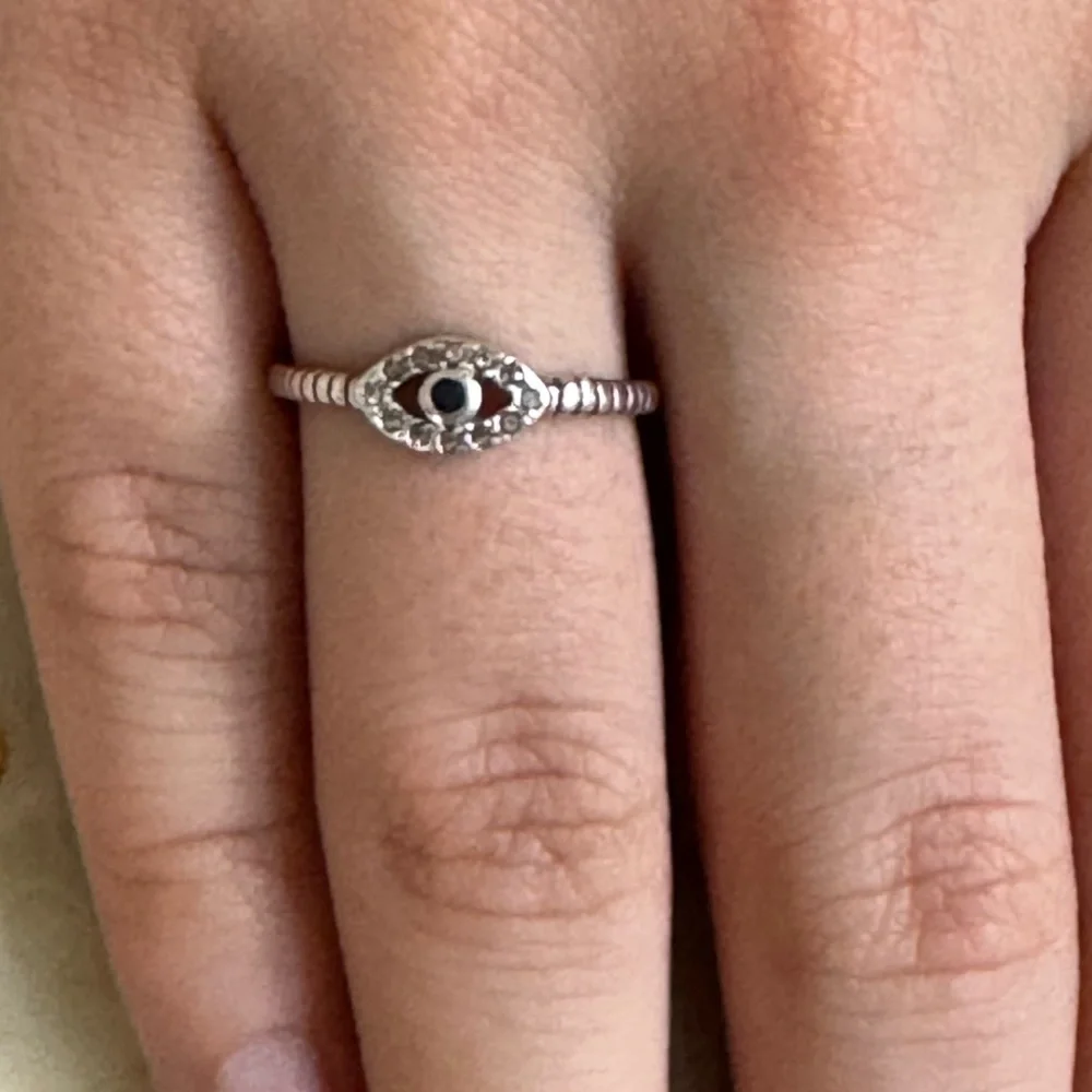 925 silver evil eye 🧿 ring with rhinestones